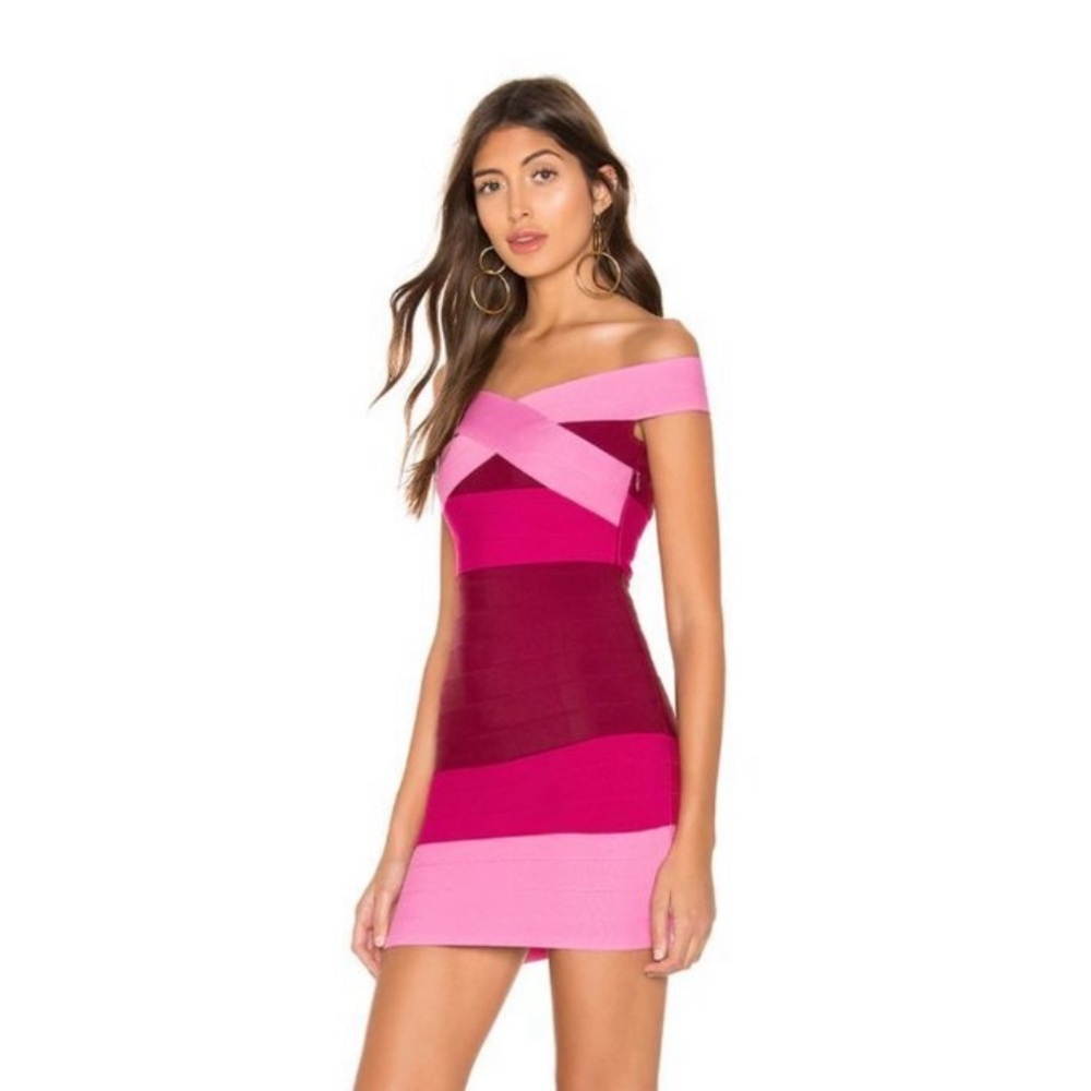 Revolve pink bandage dress
